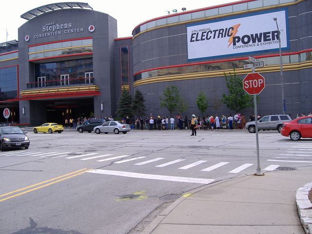 Line of people outside Acen