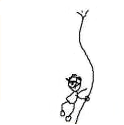 A stick figure drawing of a rope climbers rope snapping